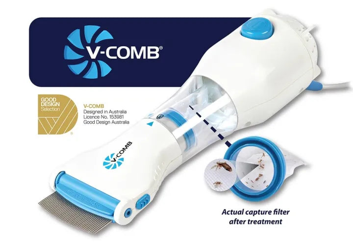 V‑Comb Electric Lice Remover | Anti‑Lice Vacuum Comb for Head Lice & Eggs