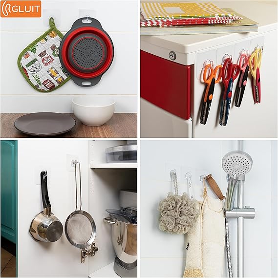 Transparent Drill‑Free Wall Hooks | Heavy‑Duty Adhesive Hooks (10Pcs)