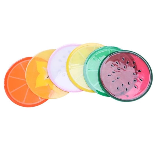 6 Pcs Jelly Color Fruit Shape Coasters – Colorful Drink Matsa