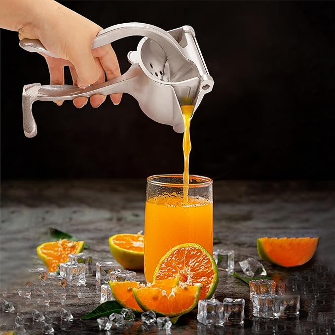 "Manual Fruit Squeezer – Aluminum Lemon & Lime Juicer | Heavy Duty Metal Citrus Press, Easy to Clean"