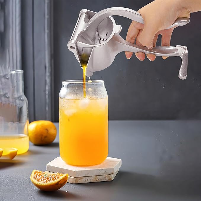 "Manual Fruit Squeezer – Aluminum Lemon & Lime Juicer | Heavy Duty Metal Citrus Press, Easy to Clean"