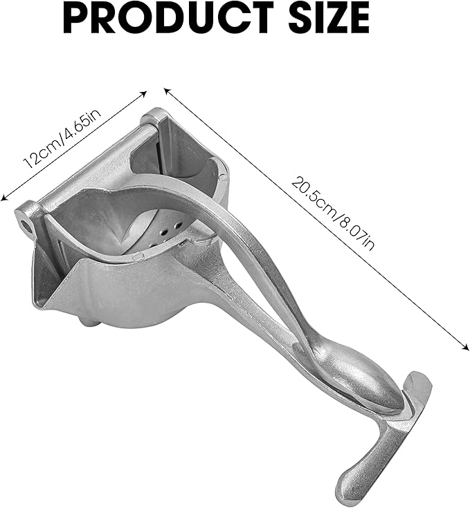 "Manual Fruit Squeezer – Aluminum Lemon & Lime Juicer | Heavy Duty Metal Citrus Press, Easy to Clean"