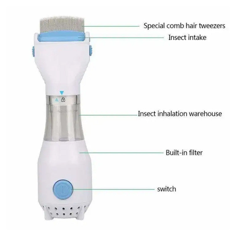 V‑Comb Electric Lice Remover | Anti‑Lice Vacuum Comb for Head Lice & Eggs
